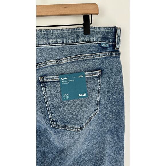 Jag Denim Mid Rise Carter Girlfriend Jeans Del Mar Wash Womens Plus Size 22W NWT - Picture 7 of 10